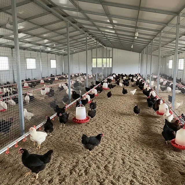 Model Kandang Ayam dari Rangka Besi Ringan dengan Nuansa Natural (Image by Gemini AI)
