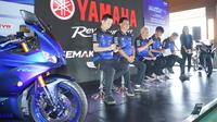 Manajemen PT. Yamaha Indonesia Motor Manufacturing (YIMM) pada acara konferensi pers Yamaha Race Mandalika 2023 di BSD, Tangerang hari Selasa (15/08/2023). (Dokumentasi PT. YIMM)