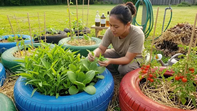 Cara Membuat Kebun Organik dari Ban Mobil Bekas