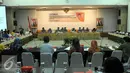 Suasana uji publik rancangan peraturan KPU tentang Pilkada 2017 di KPU, Jakarta, Senin (18/4). Uji publik dalam rangka penyempurnaan perubahan peraturan KPU terkait tahapan pemilihan. (Liputan6.com/Helmi Afandi)
