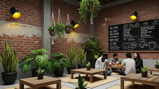 Desain Lesehan Industrial Natural