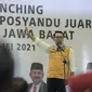 Gubernur Jabar Ridwan Kamil saat meluncurkan Pendamping Posyandu Juara di Horison Green Forest Lembang, Kabupaten Bandung Barat, Selasa (25/5/2021). (Foto: Yogi P/Biro Adpim Jabar)