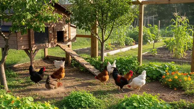 Desain Kebun Ayam yang Menyatu dengan Kandang