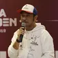 Ketua Steering Commite, Giring Ganesha, saat pengenalan 16 tim esports Piala Presiden 2019 di Gedung Krida Bhakti Setneg, Jakarta, Selasa (26/3). Final turnamen akan diselengarakan pada 30-31 Maret mendatang. (Bola.com/Yoppy Renato)