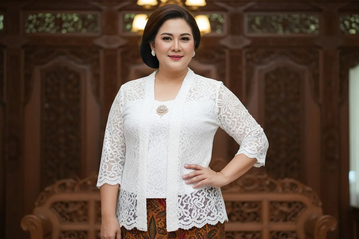 Atasan Brokat untuk Bahu Lebar dan Rok Batik untuk Paha Besar
