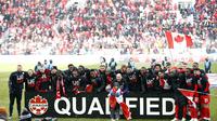 Kemenangan atas Jamaika membuat Kanada kian kokoh berada di puncak klasemen sementara kualifikasi Piala Dunia 2022 zona CONCACAF. (AFP/Getty Images North America/Vaughn Ridley)