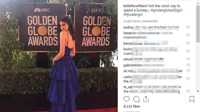 Bawa Air Mineral, Gadis Ini Curi Perhatian di Golden Globe 2019