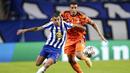 Kemenangan 2-1 FC Porto menjadi kemenangan perdana tim asal Portugal tersebut saat berhadapan dengan Juventus di kancah Eropa. (AP/Luis Vieira)