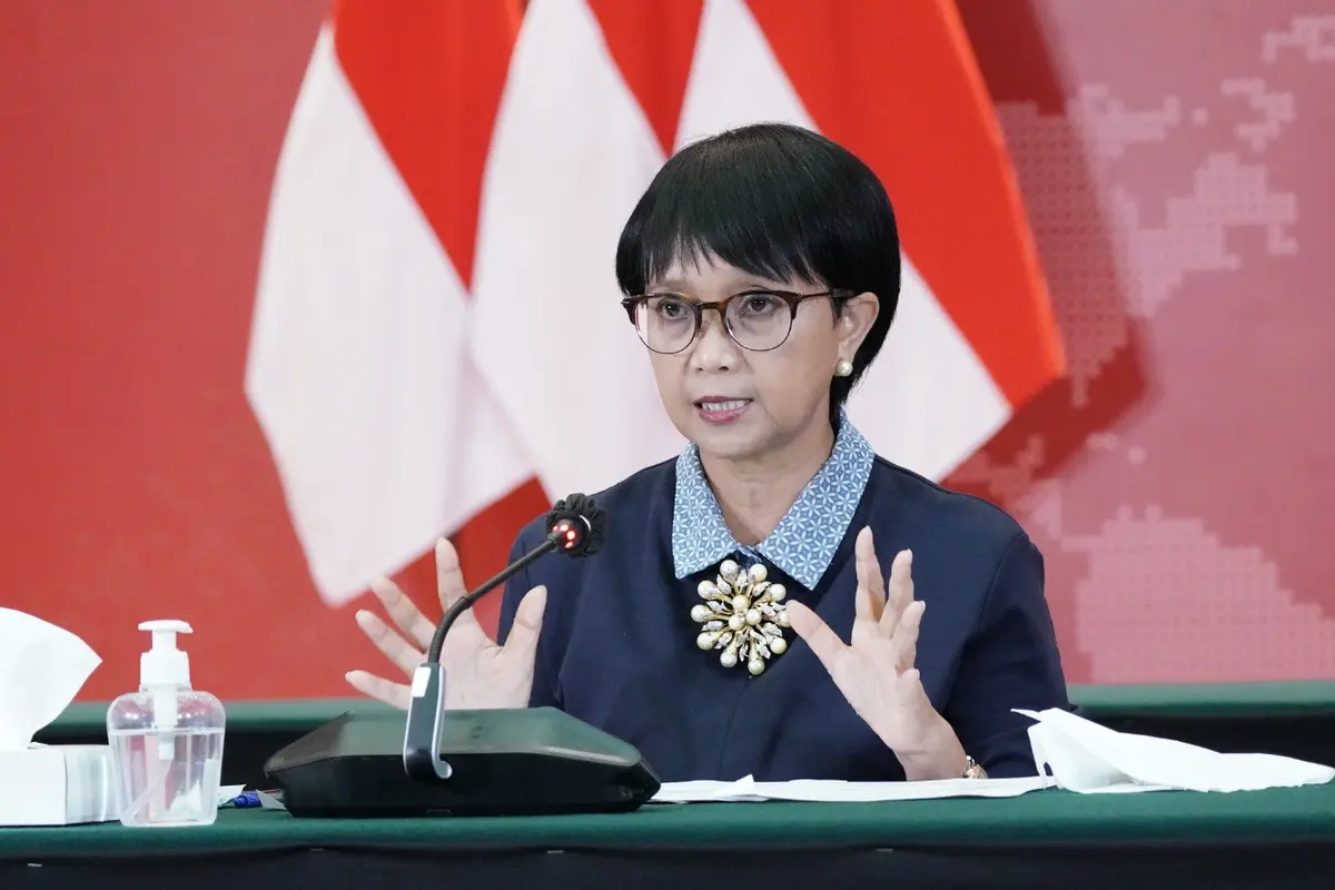 Menlu Retno Marsudi dalam press briefing bersama dengan awak media pada Kamis (17/9/2020).
