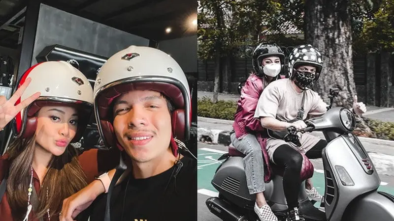 6 Potret Aurel Hermansyah dan Atta Halilintar Kencan Naik Motor, Romantis