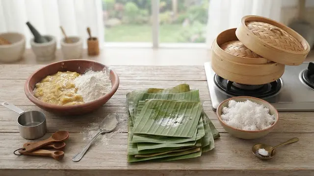 Bahan-Bahan Pisang Kukus Kelapa