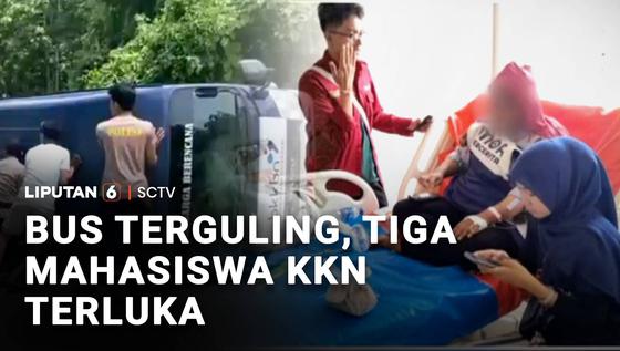 Bus Terguling, Tiga Mahasiswa KKN Terluka