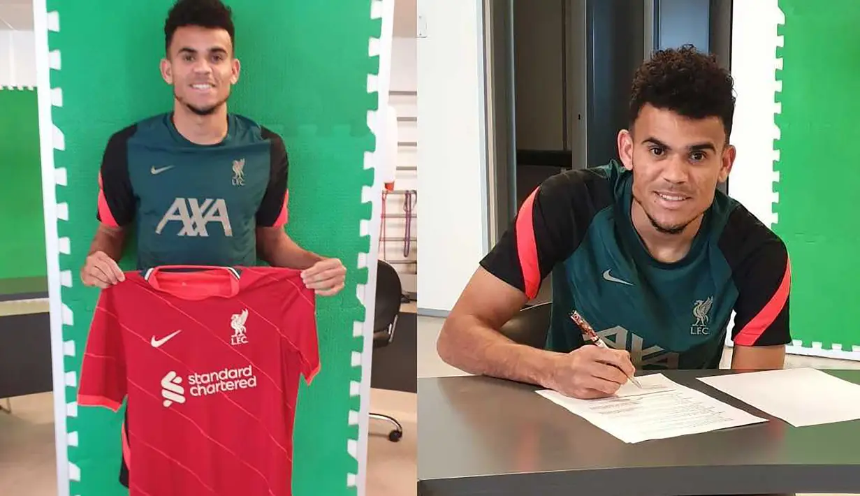 Luis Diaz. Sayap kiri Kolombia berusia 25 tahun ini baru saja dilepas FC Porto ke Liverpool pada bursa transfer musim dingin 2021/2022 dengan nilai 45 juta euro. Selama 2,5 musim di Porto sejak 2019/2020 ia total tampil 125 laga di semua ajang dengan torehan 41 gol dan 19 assist. (liverpoolfc.com)