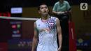 Tunggal putra, Jonatan Christie usai berlaga melawan Kenta Nishimoto (Jepang) pada babak perempat final Daihatsu Indonesia Masters 2025 di Istora Gelora Bung Karno, Senayan, Jakarta, Jumat (24/1/2025). (Liputan6.com/Helmi Fithriansyah)