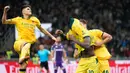 Kemenangan ini membawa Rossoneri naik ke puncak klasemen sementara Serie A dengan 16 poin. (AP Photo/Luca Bruno)