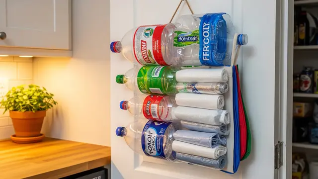 Ide Tempat Penyimpanan Plastik dan Kantong Belanja dari Botol Bekas (AI Generated)