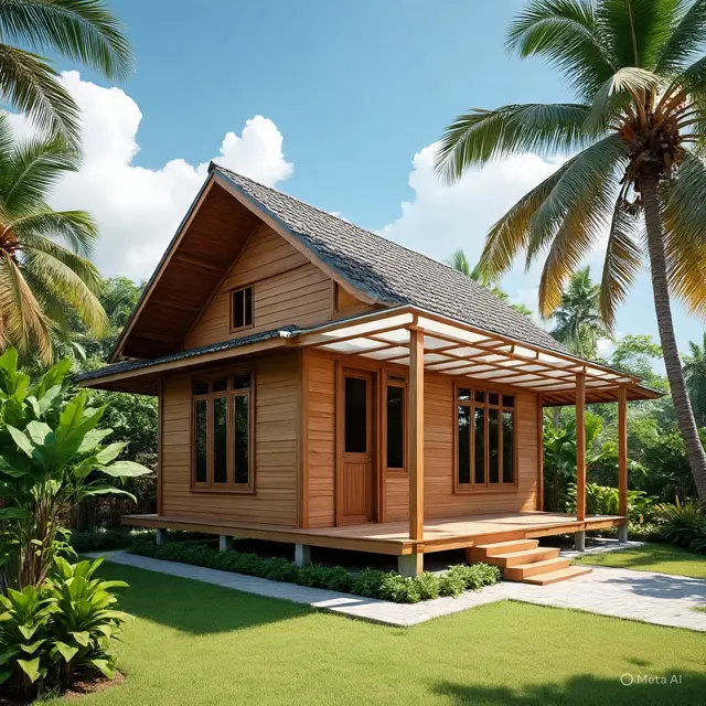 Rumah 8x10 dengan Teras Sederhana