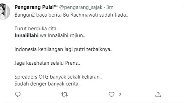 Rachmawati Soekarnoputri Meninggal Dunia, Warganet: Innalillahi, Semoga Diberi Tempat Terbaik