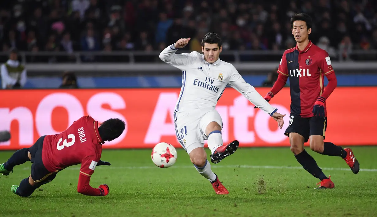 Chelsea dikabarkan mengeluarkan dana 67 juta poundsterling (Rp 1,1 triliun) demi menebus Morata dari Real Madrid. (AFP/Toshifumi Kitamura)