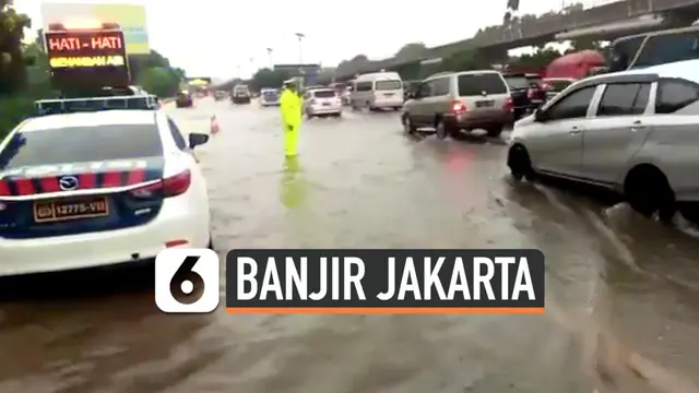 VIDEO: Imbas Banjir, Jalan Tol Jagorawi Tergenang