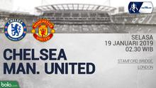 Jadwal Piala FA, Chelsea vs Manchester United. (Bola.com/Dody Iryawan)
