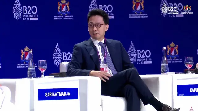 Presiden Direktur Elang Mahkota Teknologi (EMTEK) Group Alvin Sariaatmadja menjadi salah satu pembicara dalam B20 Summit di Bali. (Vidio)