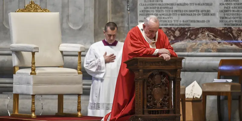 FOTO: Paus Fransiskus Pimpin Misa Minggu Palma Tanpa Jemaat
