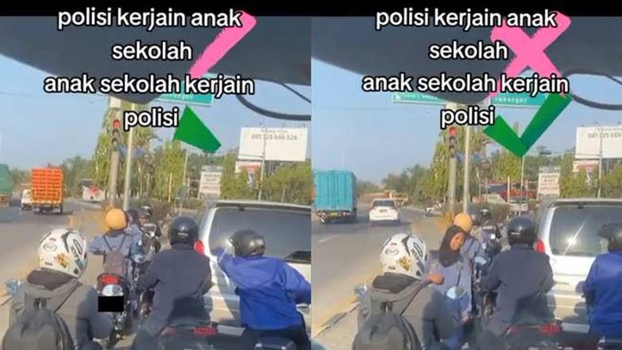 Viral Siswa Enggak Pakai Helm saat di Lampu Merah, Berujung Naik Bus Hindari Polisi