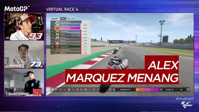 Berita Video Alex Marquez kembali kalahkan Marc Marquez di MotoGP Virtual Race