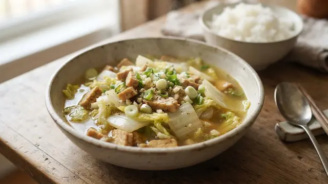 Tumis Tempe Sawi Putih Kuah Kaldu