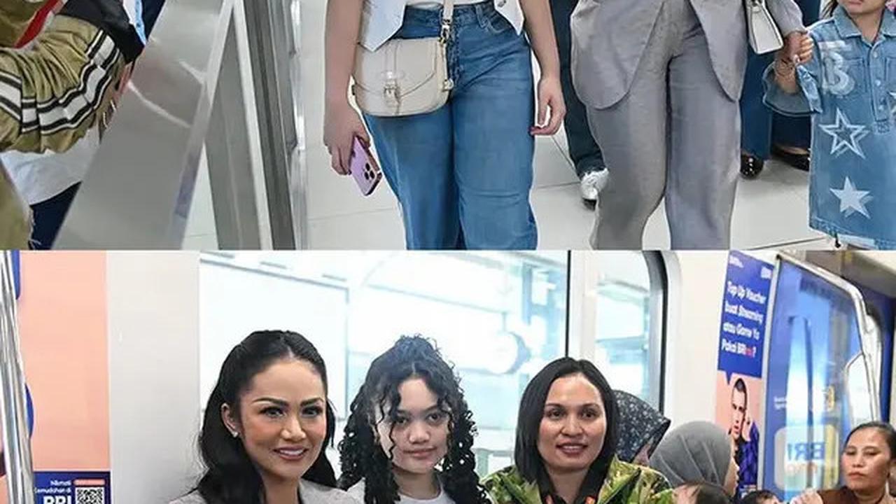 6 Potret Gaya Dua Anak Aurel Hermansyah saat Dimomong Krisdayanti Keliling Jakarta, Ameena Kenakan Dress Rp10 jutaan saat Naik MRT