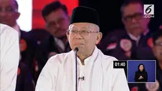 Ditanya tentang penyelesaian kasus terorisme, Ma'ruf Amin sebut terorisme itu bukan jihad dan harus diberantas hingga akar-akarnya.