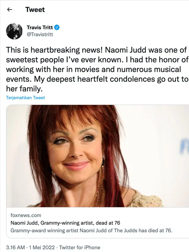 Naomi Judd.