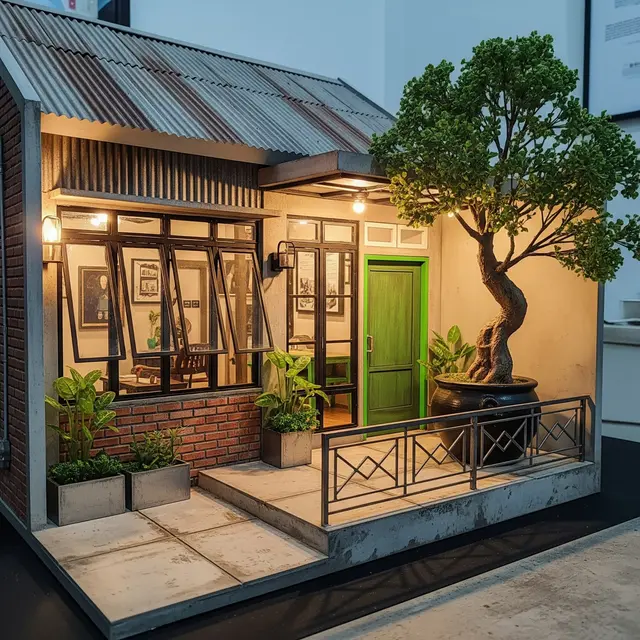 9 Model Rumah Teras Mini dan Pohon Pot Besar, Hunian Asri di Lahan Terbatas