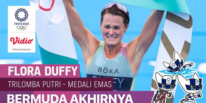 VIDEO: Momen Bersejarah di Olimpiade Tokyo 2020, Flora Duffy Asal Bermuda Raih Medali Emas