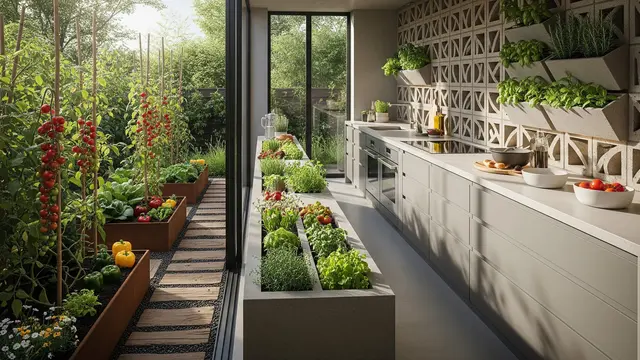 Model Dapur Berdampingan dengan Kebun Sayur Mini/Gemini AI