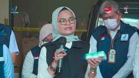 Kepala BPOM Penny Lukito dalam konferensi pers BPOM Tindak Pabrik Kosmetika Ilegal yang Diduga Mengandung Bahan Dilarang.