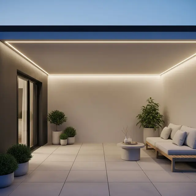 Model Plafon Teras Rumah Kecil yang Bikin Area Depan Terasa Lebih Tinggi (Image by Gemini AI)