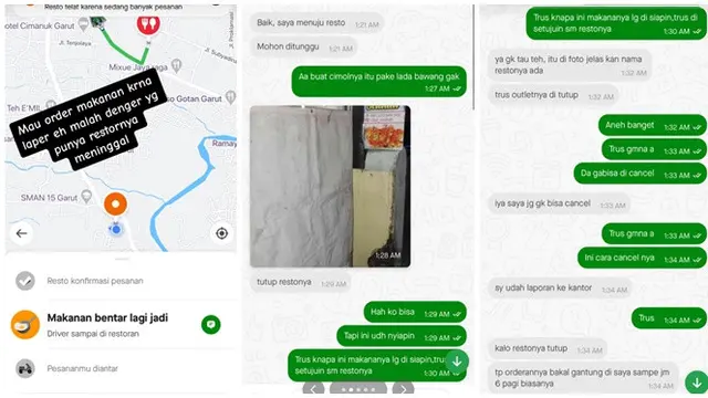 Viral Kisah Wanita Pesan Makanan Online Tapi Warung Sudah Tutup, Bikin Merinding