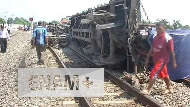 Kereta Barang Terguling di Batang, Jawa Tengah