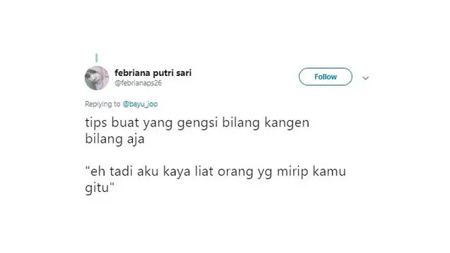 Cara Bilang Kangen yang lucu (Sumber: twitter)