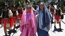 Acara ini memvisualisasikan atau teatrikal yang menceritakan penyaliban Yesus Kristus. (Ted ALJIBE/AFP)