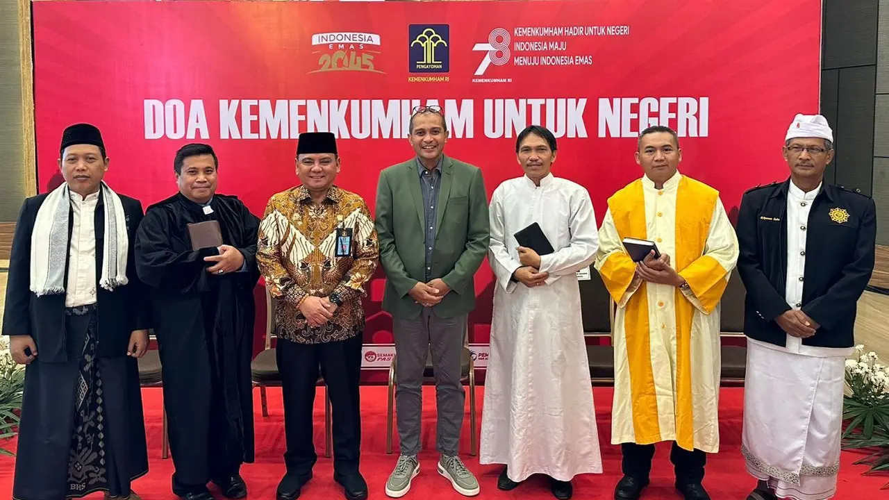 Rangkaian HDKD tahun 2023 dimulai, Kemenkumham gelar doa untuk negeri dipimpin 5 pemuka agama. (Foto: Liputan6.com/Kemenkumham)
