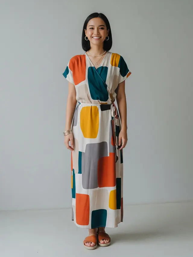 Daster Centini Motif Geometris Abstrak