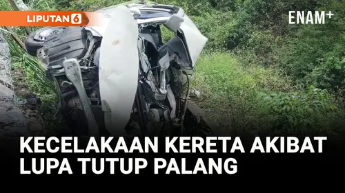  Lupa Tutup Palang Pintu, Sebuah Mobil Tertabrak Kereta