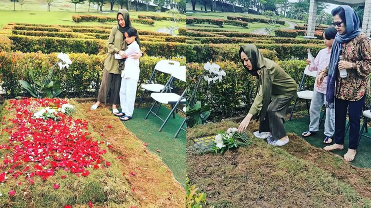 7 Potret BCL Kembali Ziarah ke Makam Ashraf Setelah Manggung, Tetap Tegar