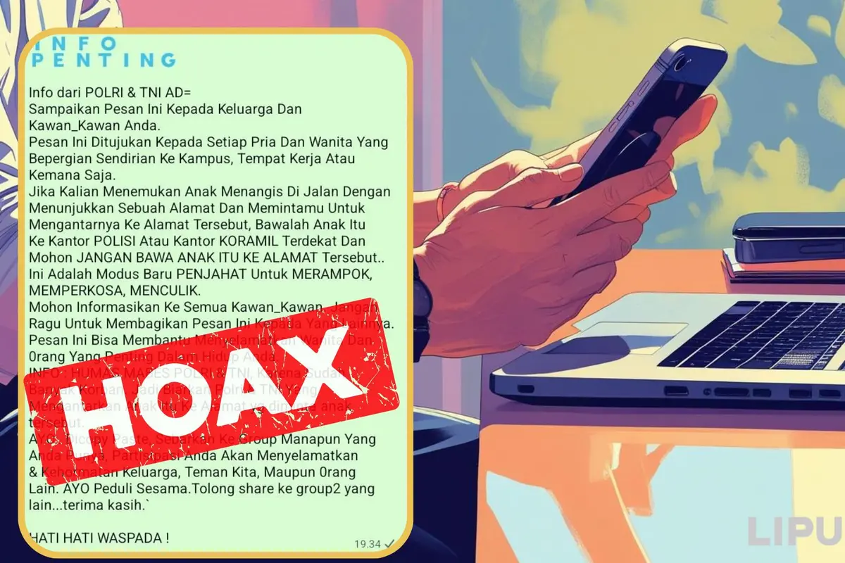 Cek fakta pesan berantai hoaks modus baru kejahatan
