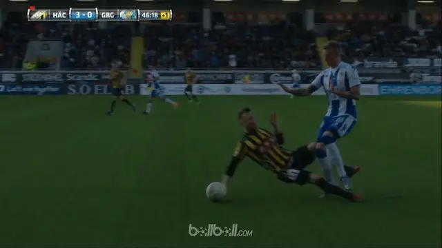 Tekel gunting pemain Hacken, Rasmus Lindgren nyaris celakakan lawannya. This video is presented by BallBall.