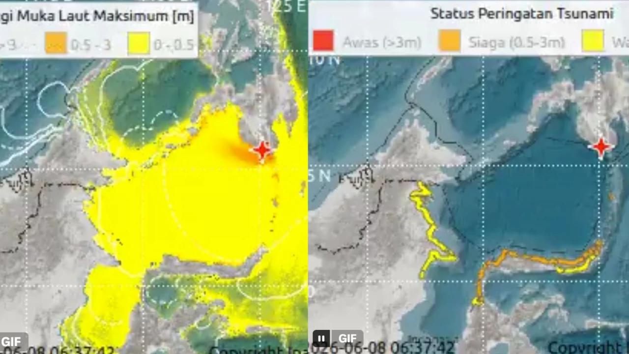 BMKG Catat Gelombang Kecil Tsunami Mulai Terdeteksi di Sulut dan Maluku, Ketinggiannya 18 Sentimeter