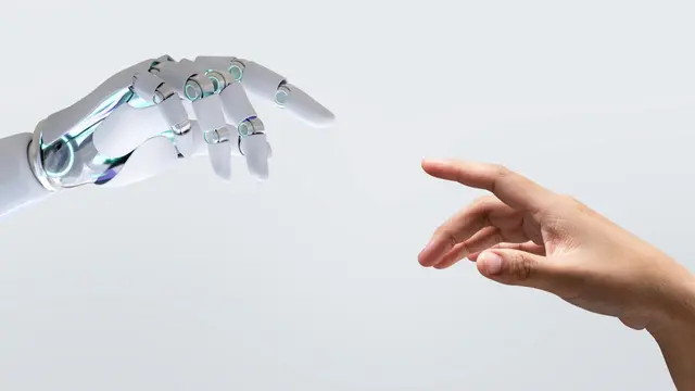 Ilustrasi masa depan, robot, teknologi